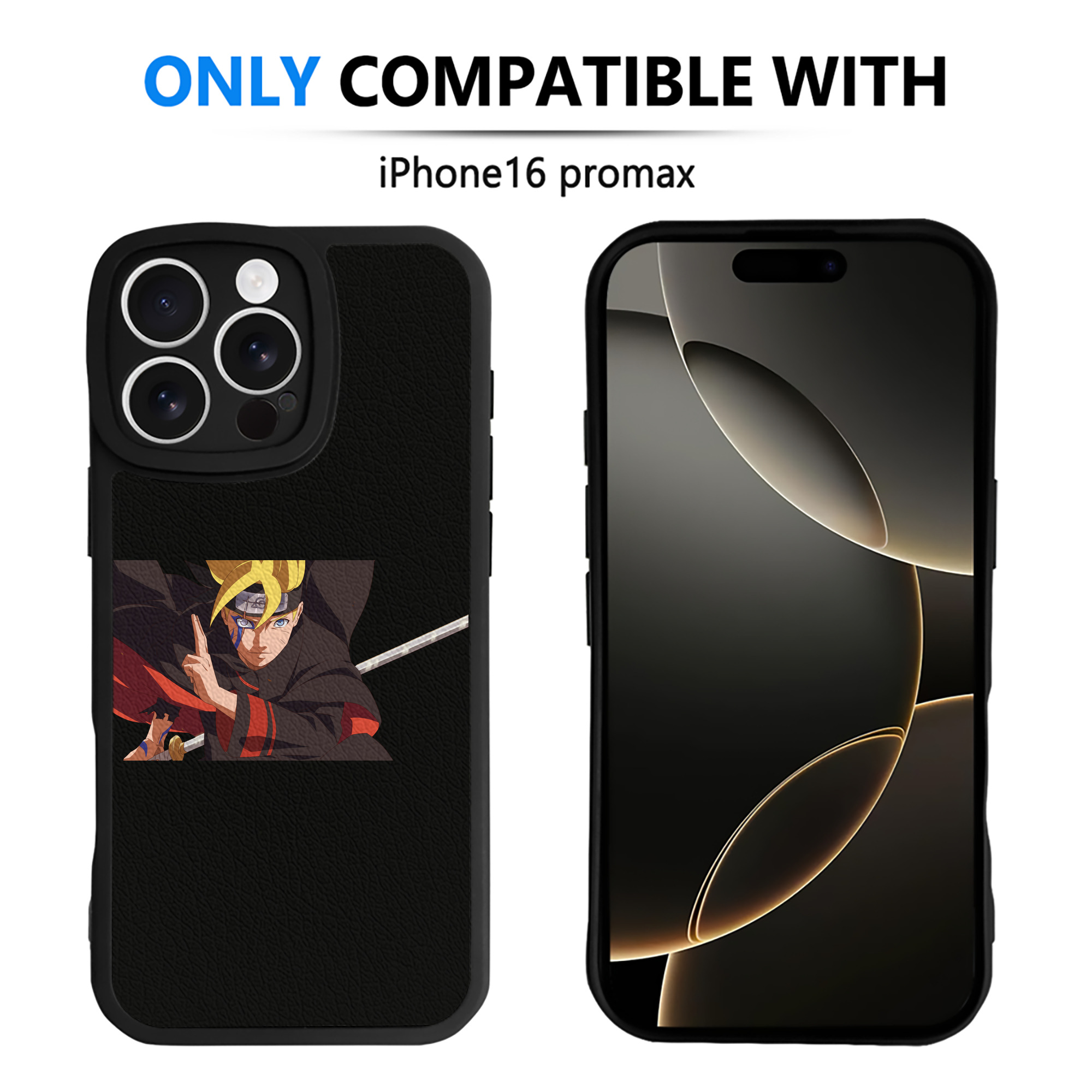 （画像用） NARUTO -ナルト- うずまき ボルト Uzumaki Boruto 【iPhone 16シリーズ対応】シリコンスマホケース（レザー調） 材質：シリコン